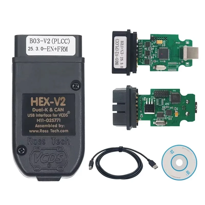 VCDSCAN HEX V2 Interface VCDS For VAG COM 25.3 FOR VW For AU-DI For Sk-oda For S-eat Vcds 24.7.1 Multi-Language Car Diagnostics