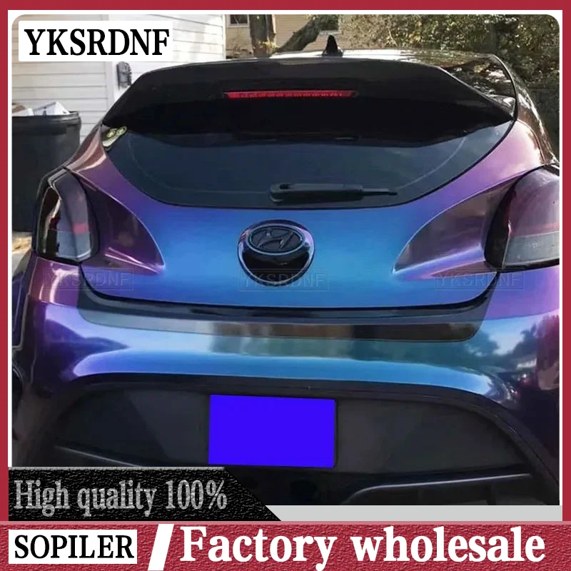 For Veloster (Turbo Only) SC Type Glass Fiber Rear Duckbill (With Brake Light Hole) For Veloster FRP Spoiler Splitter Roof