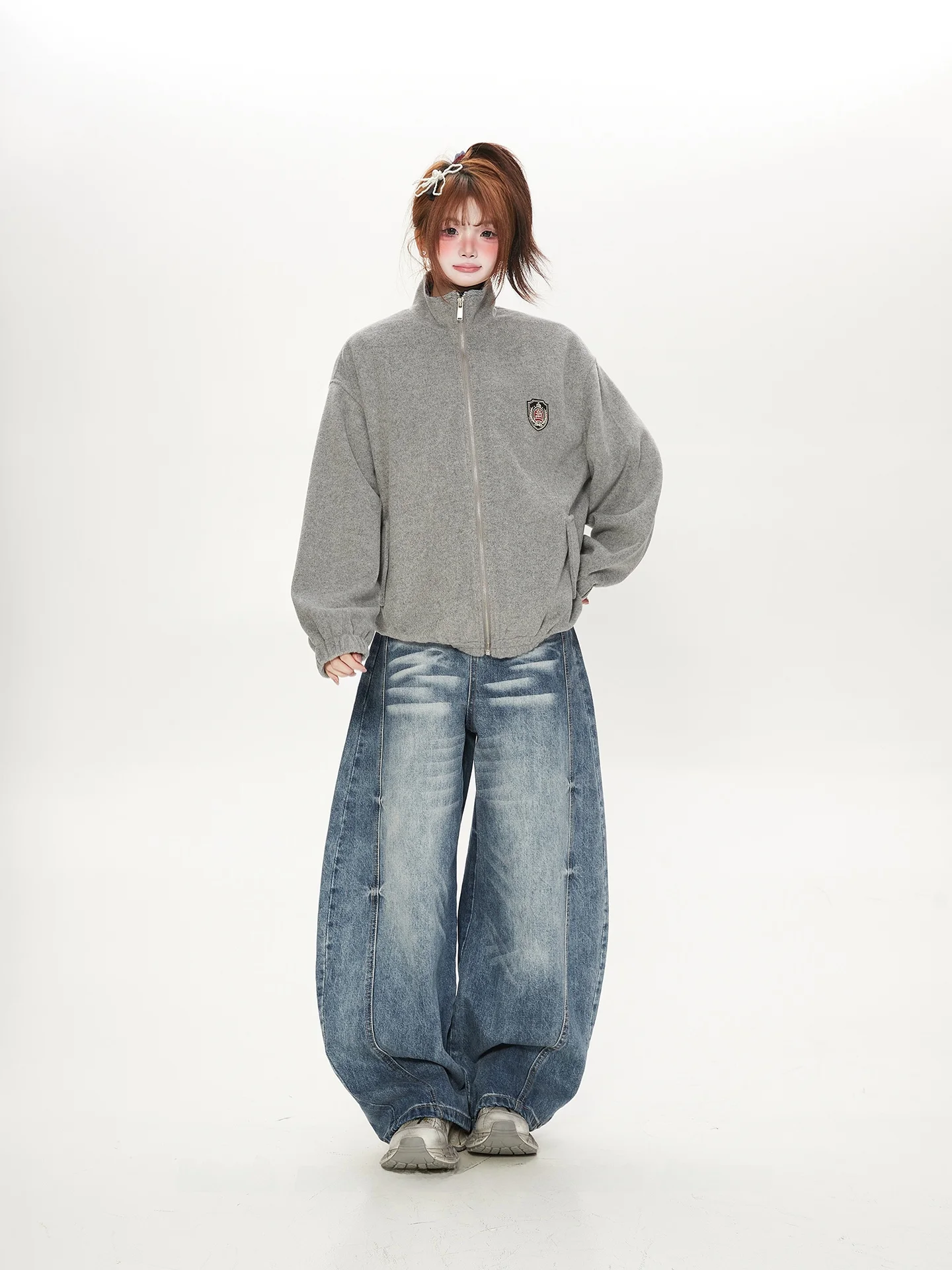 

Повседневный твидовый жакет для женщин, весна-осень, свободный крой, в корейском стиле, повседневный, модный, с оригинальным дизайном, трендовый пиджак