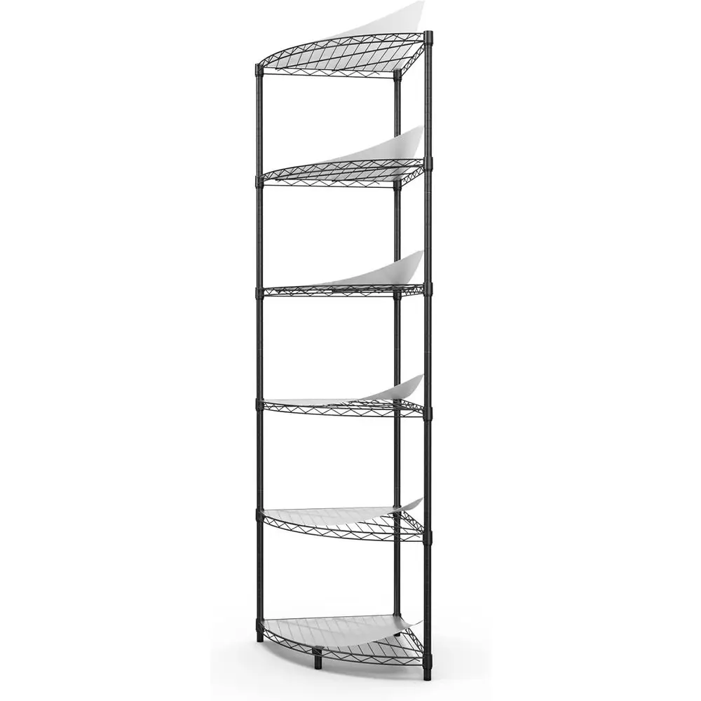 

6-Tier Metal Wire Shelving Unit - 420 lbs Capacity, Adjustable, with Leveling Feet & Waterproof Liners - Perfect for Garage, Kit