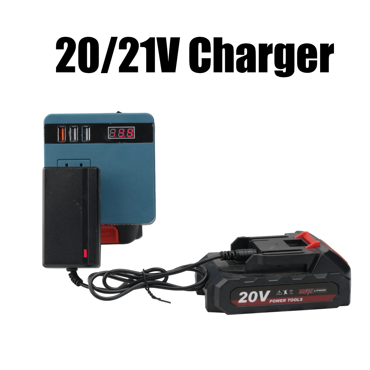 USB/12/16.8/18/20/21V Charger, Compatible With Lithium Battery, Electric Drill, Electric Wrench, Angle Grinder, Electric Tool