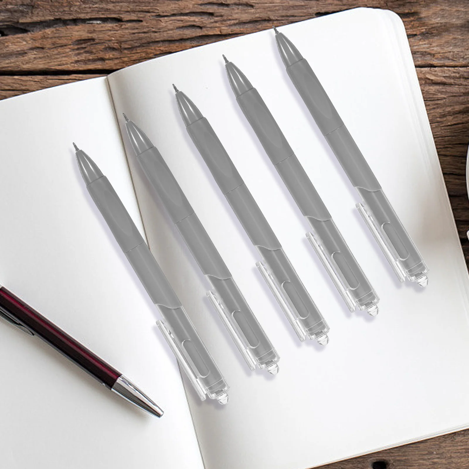 5Pcs Ballpoint Pens Ergonomic Design Office School Writing Pens Black Handwriting Daily Use Manuscript Handwriting Pen