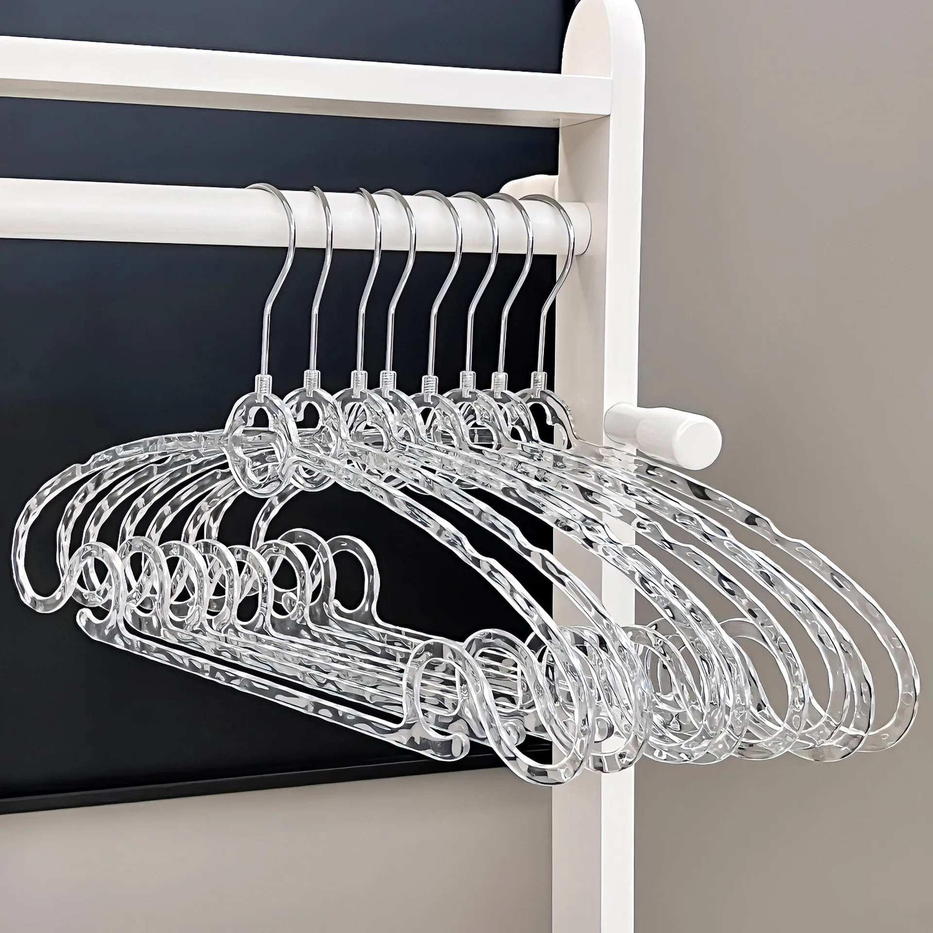 Acrylic Clothes Hangers,Household Non-slip and Non-Marking Drying Rack for Shirts Camisole,Invisible Space Saving Hanger,5 Pack