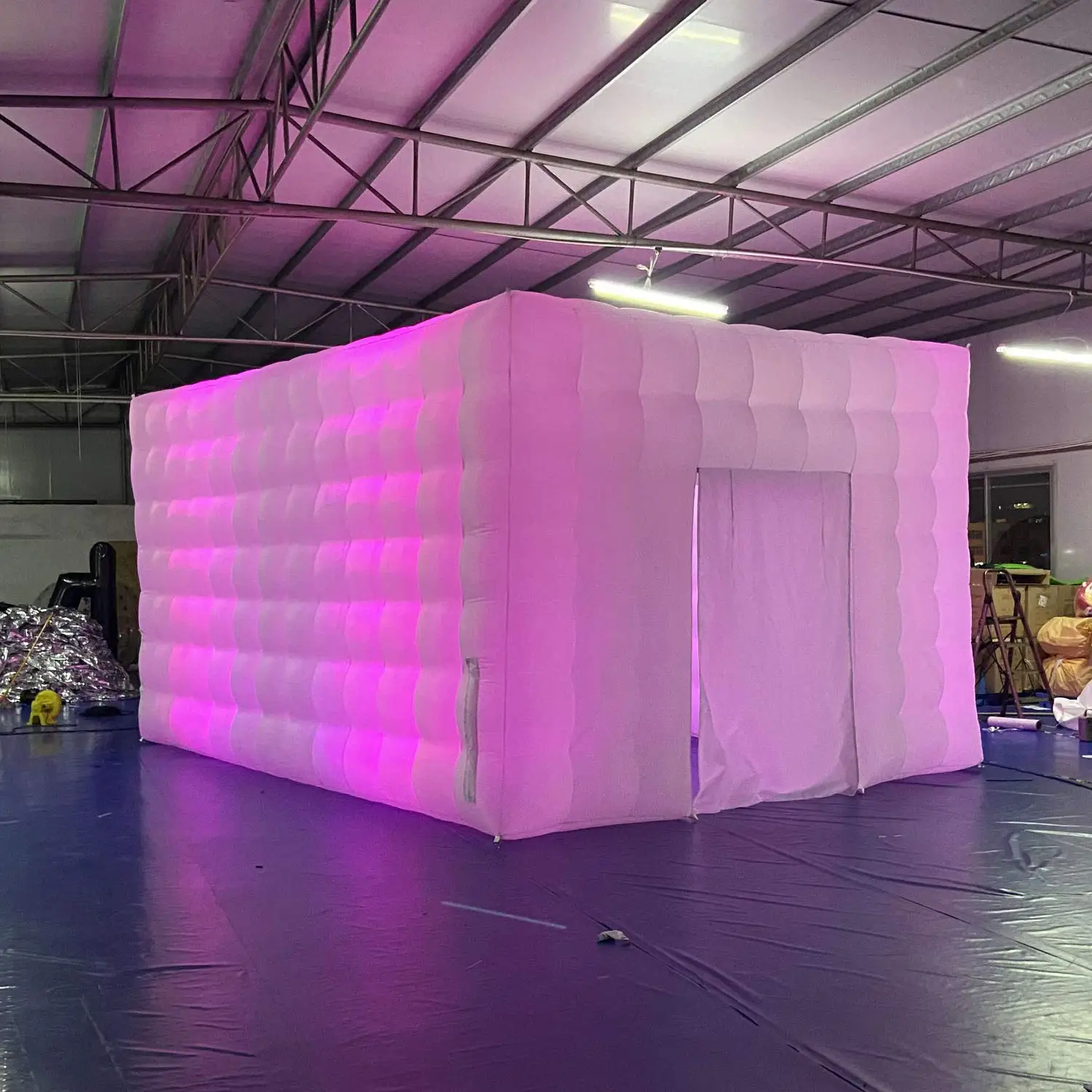 Tent White Inflatable  Large Led Inflatable Cube Marquee Tent House For Event Exhibition Wedding Business 6x4x3mh