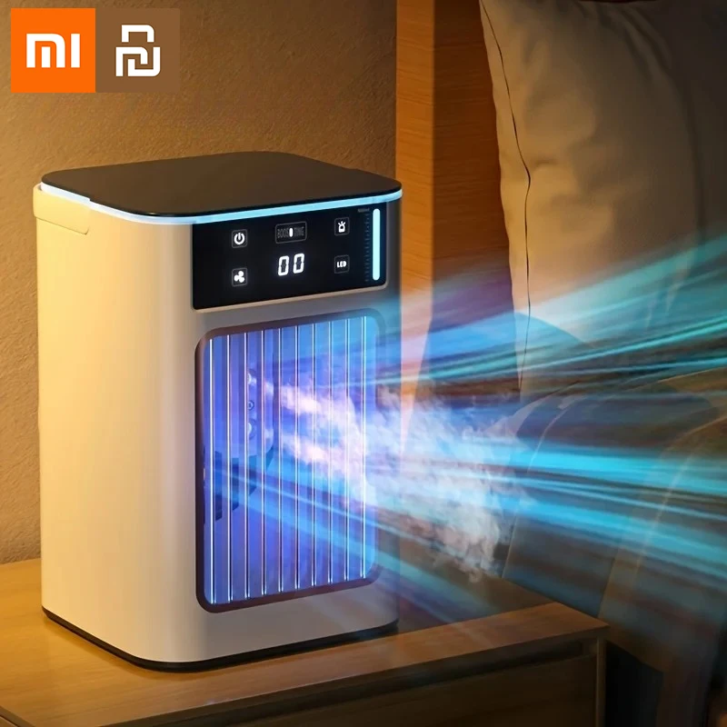 

Xiaomi Mini Desktop Humidifying Air Conditioner Fan Usb Rechargeable Portable Desktop Mist Spray Cooling Fan for Home or Office