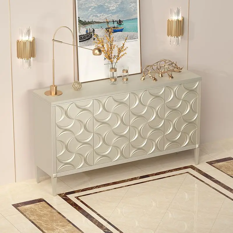 Armadietto da pranzo in legno massello di lusso leggero americano, armadietto da portico portaoggetti per soggiorno di design moderno e semplice