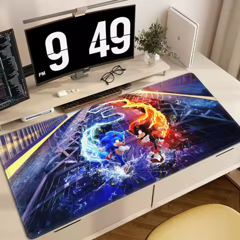 Anime Sonic The Hedgehog Mouse Mat Desk Mat With Pad Gaming Accessories Prime Gaming XXL Keyboard Pad Padding Mat