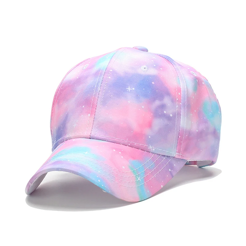 Summer Kids Baseball Cap Fashion Tie-dye Print Snapback Hat For Children Girls Outdoor Streetwear Adjustable Duck Tongue Cap