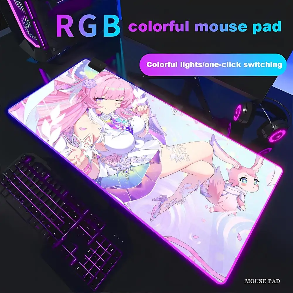 

Honkai:Star Rail Games Красивый игровой коврик для мыши RGB HD Gamer Большой светодиодный светильник XXL Коврики для мыши ПК Компьютерный коврик Нескользящий декор