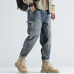 Moda 2022 Retro dritto sciolto Jeans Cargo di grandi dimensioni marchio da uomo autunno inverno Casual piedi piccoli pantaloni larghi Harem lunghi