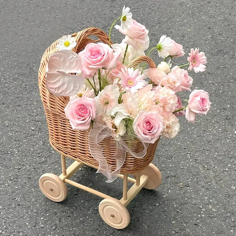 Assento de carrinho de andador de vime