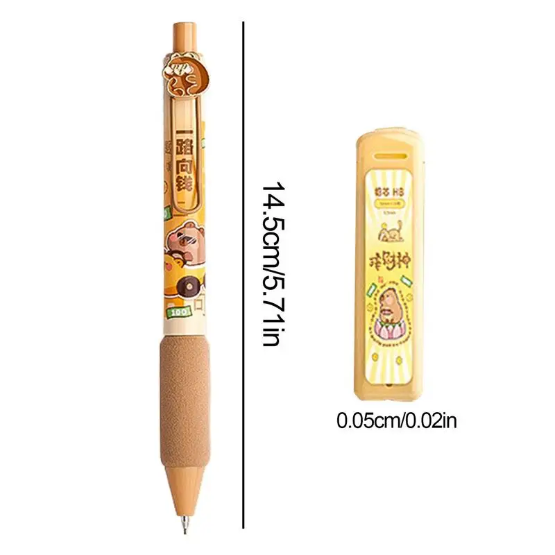 Kawaiis เครื่องเขียนความงามเครื่องเขียนอุปกรณ์โรงเรียนโรงเรียนที่มีประโยชน์วาดดินสออัตโนมัติน่ารัก Capybara ดินสอ