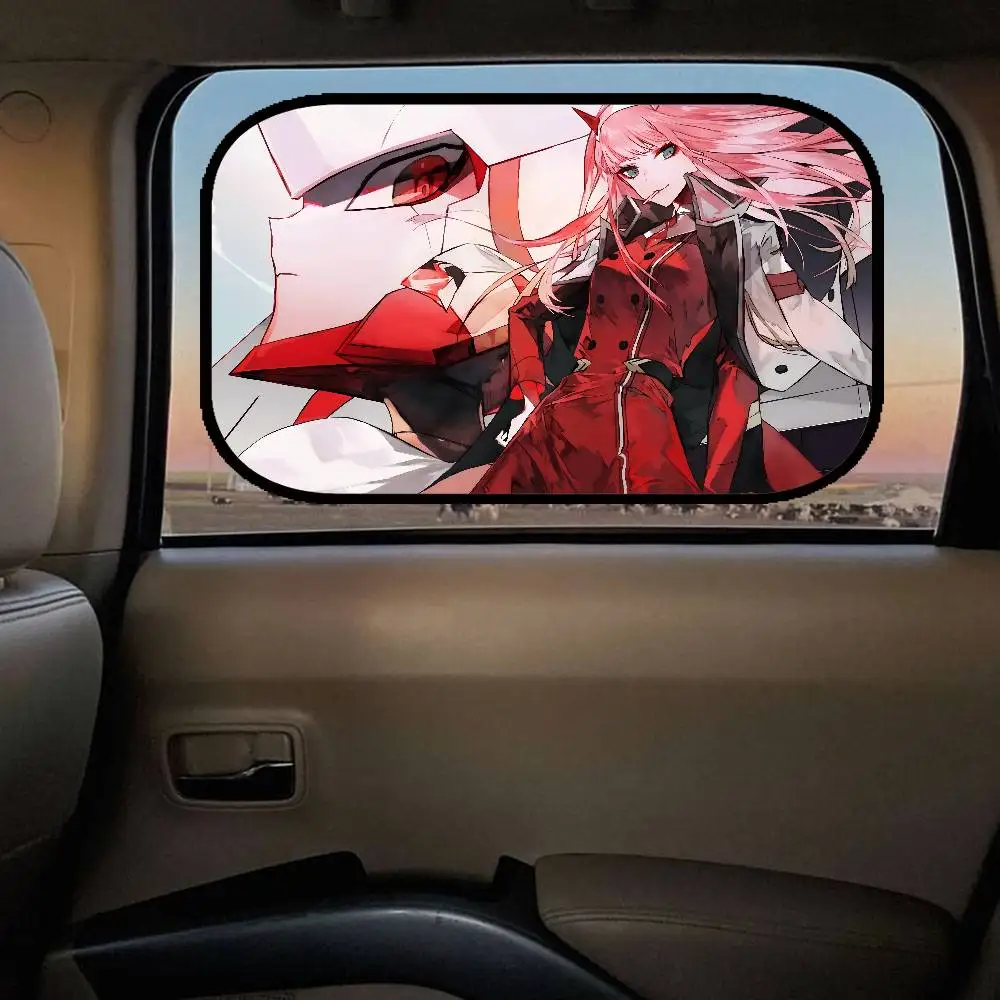 صفر اثنين D-Darling في F-Franxx العالمي نافذة جانبية ظلة الأشعة فوق البنفسجية حماية الجانب الزجاج الأمامي نافذة السيارات ظلة غطاء #4