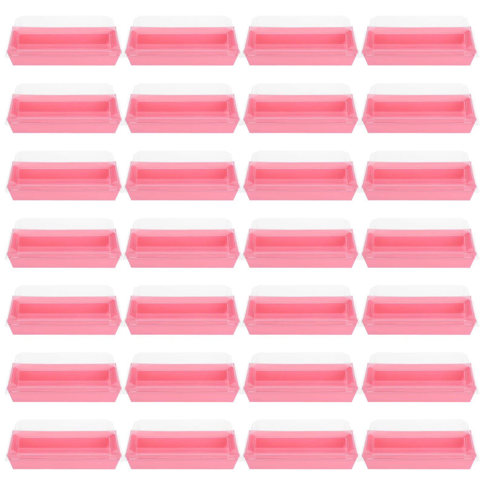 

50pcs Baking Packaging Boxes Rectangular Clear Containers Bread Roll Sushi Dessert Carrier Fresh Keep Holder Charcuterie Box