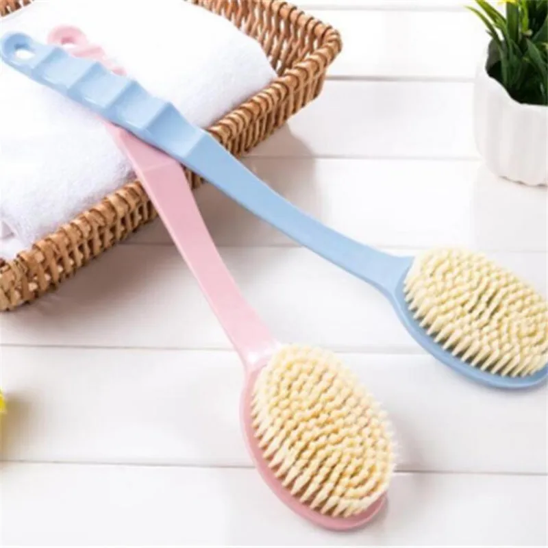 1pc Back Body Bath Shower Cleaning Brushes Bath Brush Long Handle Exfoliating Scrub Skin Massager Exfoliation Bathroom Brush