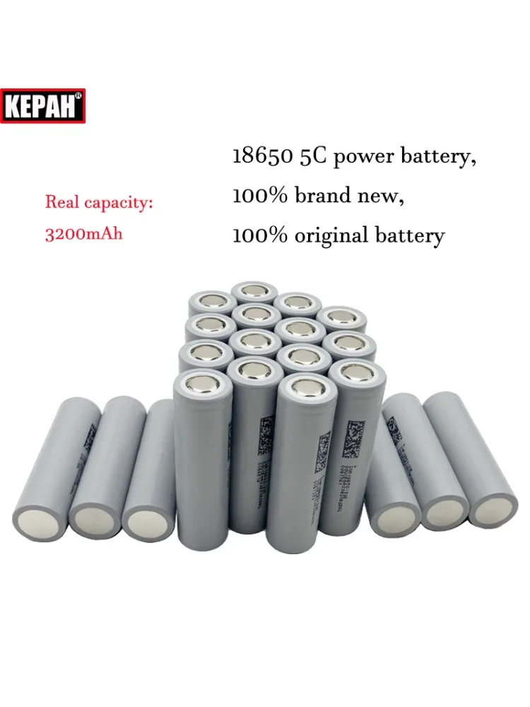 Bateria litowa 3,7 V 3200 mAh, 100% nowa oryginalna bateria zasilająca 5C, prawdziwa pojemność, pomiar pojemności 18650, ogniwo montażowe