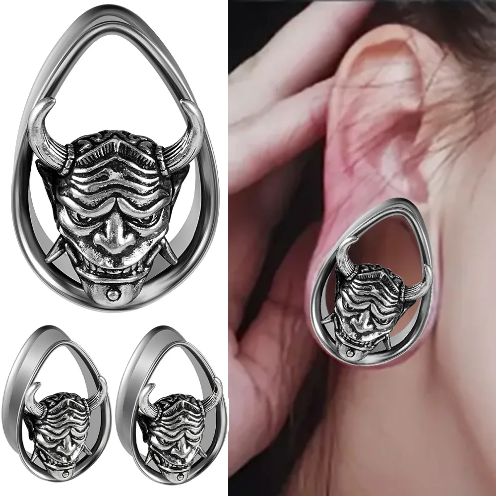 

1PC Stainless Steel Tauren Water Drop Shape Ear Plug Expander Piercing Screw Ear Gauges Earring Gauges Stretcher Body Piercing