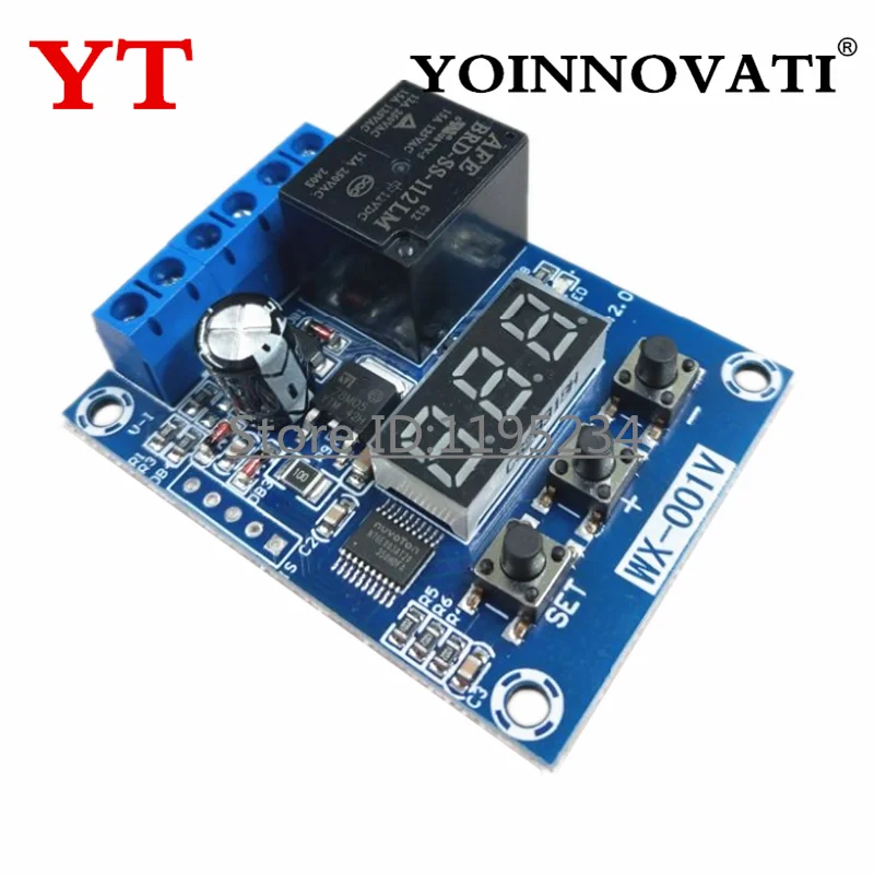 1PCS Battery Charge Discharge Voltage Monitor WX-001V DC 0V-99.9V With Relay Switch Output Automatically Cut-off Protect Battery