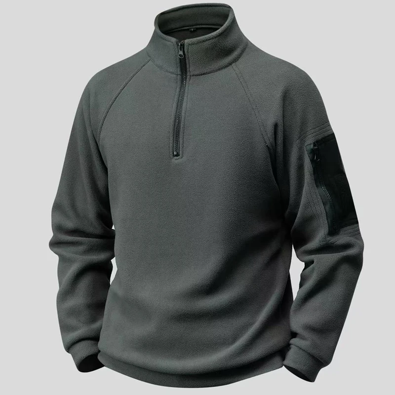 Männer Military Mock Neck Fleece Taktische Winter Herbst Wandern Camping Trekking Jacken Outdoor Sport Kapuze Cargo Mantel Plus Sizez – Detail 8
