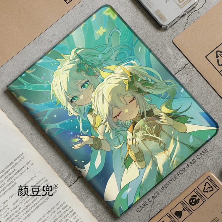 Nahida Anime Genshin Impact For Samsung Galaxy Tab A7 Lite 8.7 2021 Case S9 Plus Tri-fold stand Cover Galaxy Tab S6 Lite S8 Plus