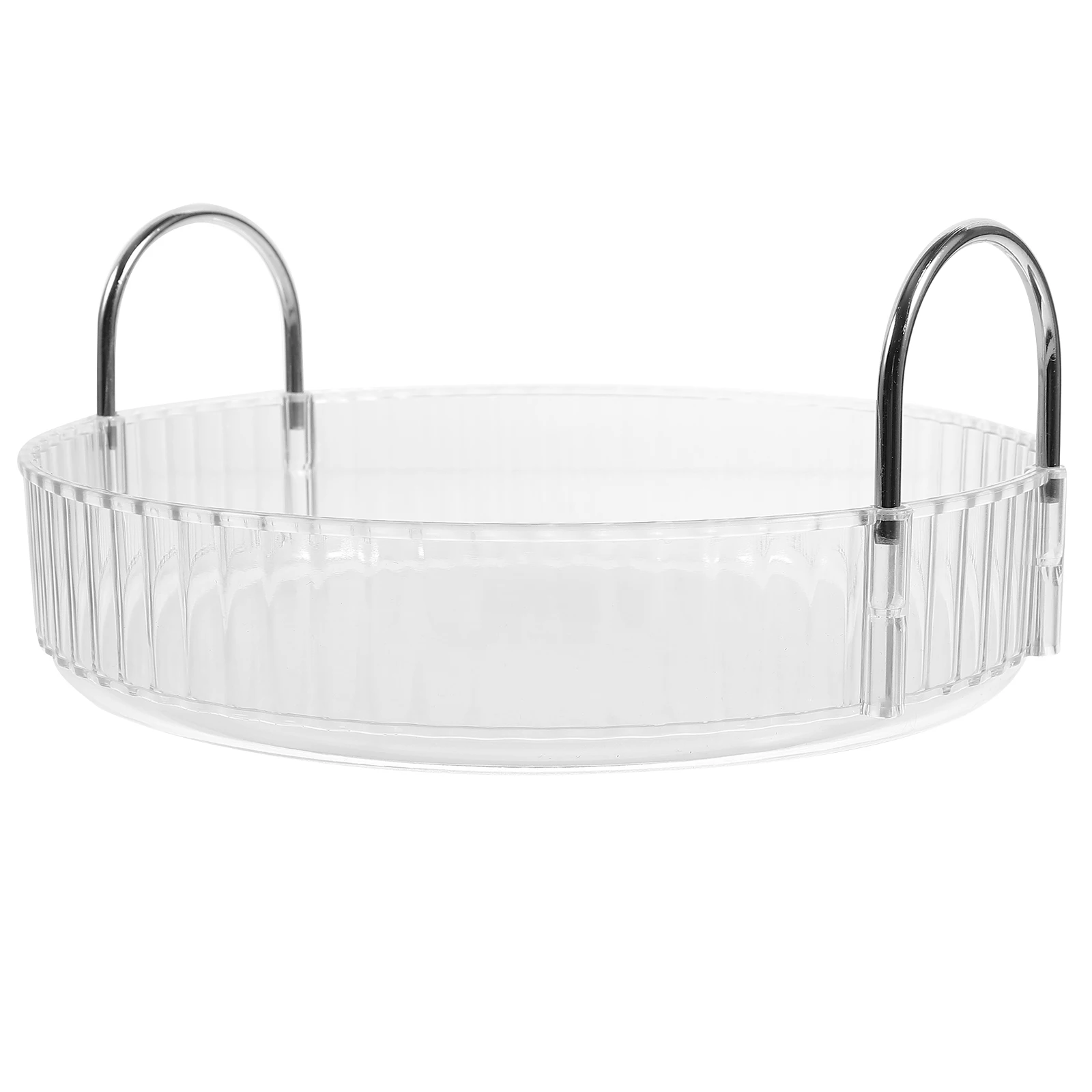 

Rotating Storage Tray Transparent Makeup Organizer Skincare Holder Nail Polish Display for Small Spaces