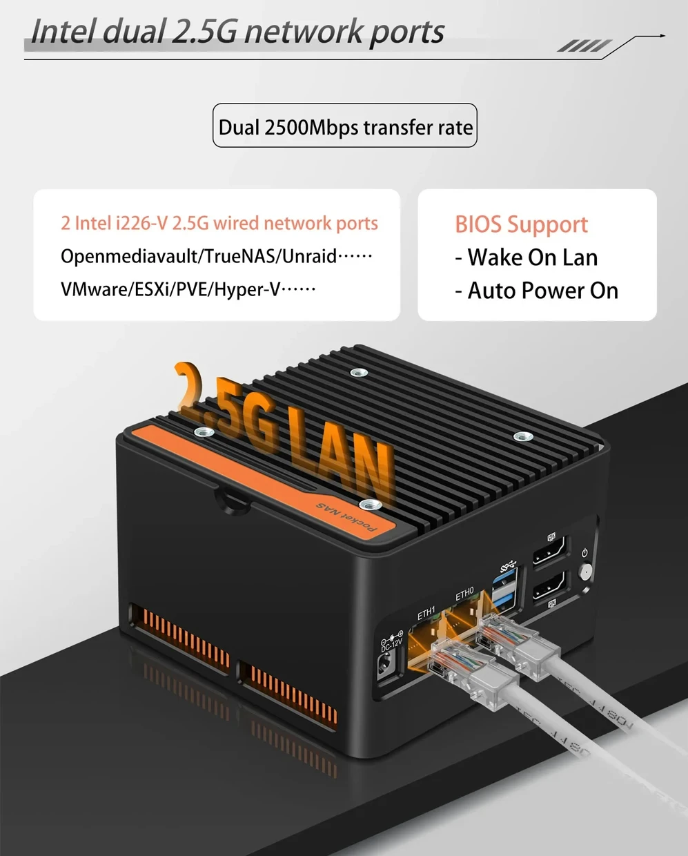 CW 6-Bay NAS Mini PC N150  Homelab Server  2x2.5G LANs 2xHDMI2.0  4xNVMe 2xSATA3.0 Firewall Box Computer