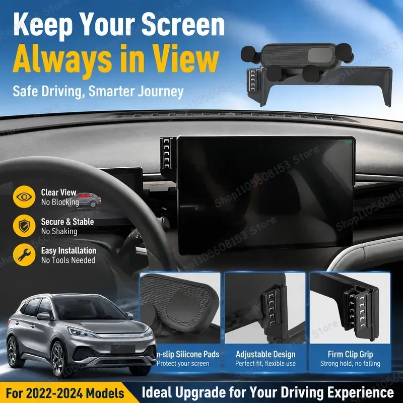 For BYD Atto 3 Yuan Plus EV 2022 2023 2024 Car Phone Mount for 15.6 Inch Tablet GPS Navigation Stand Adjustable Auto Holder