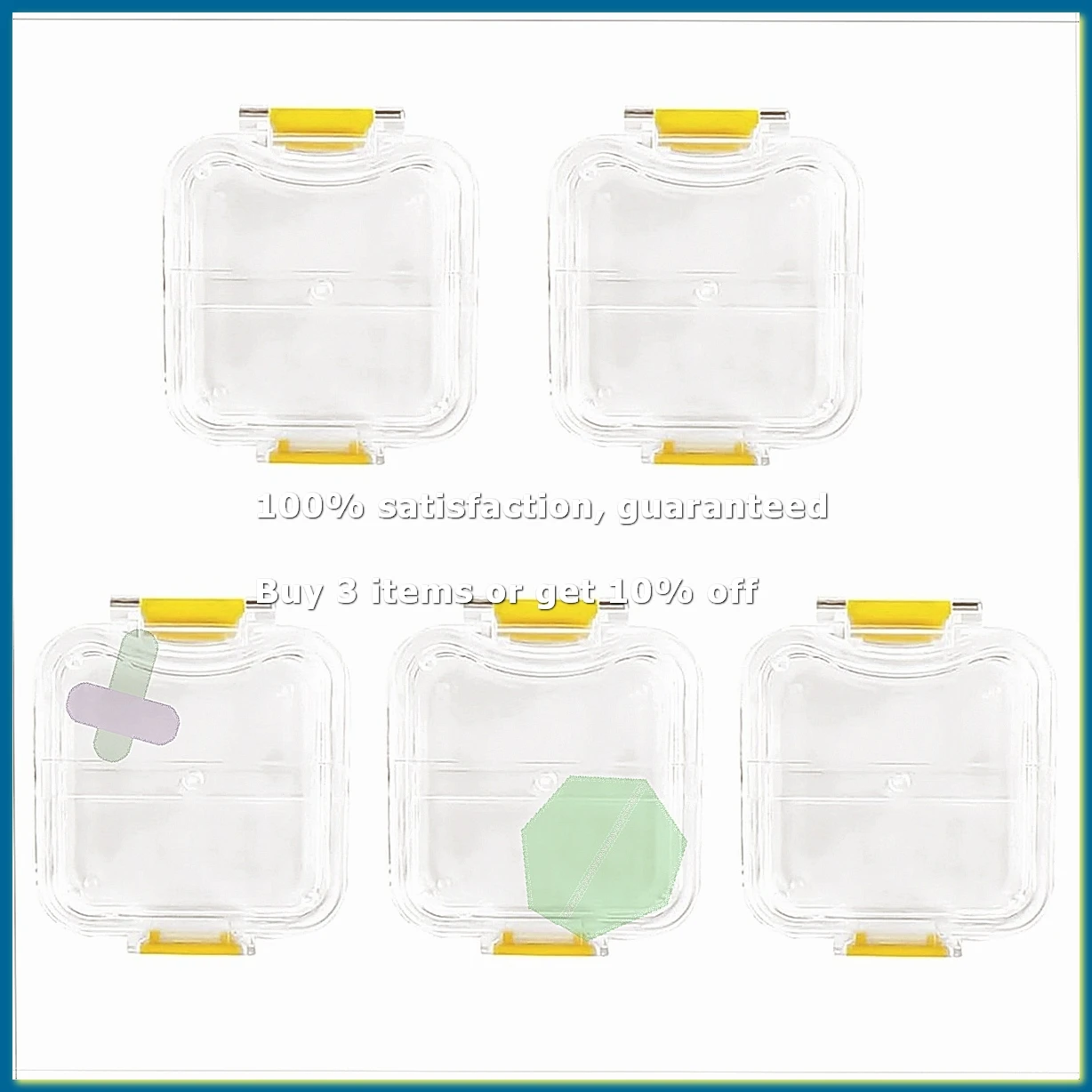 Dental Pillow Crown Box, 5Pcs Transparent Membrane Film Showcase Tooth Boxes Dental Crown and Bridge Box-A62I