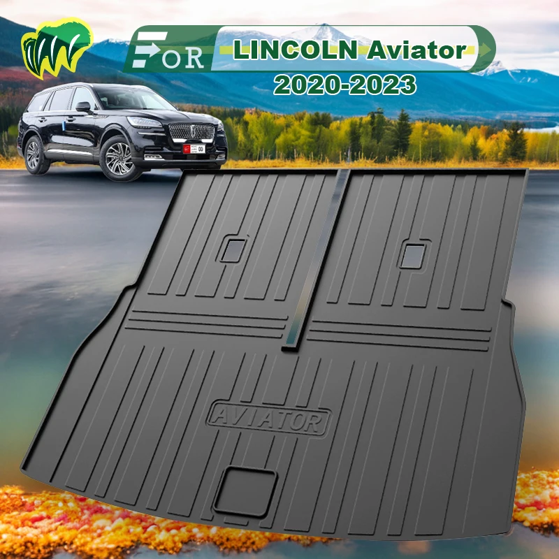 For LINCOLN Aviator 2020-2023 TPE Custom Fit Car Trunk Mat All Season Black Cargo Mat 3D Shaped Laser Measured Trunk Liners