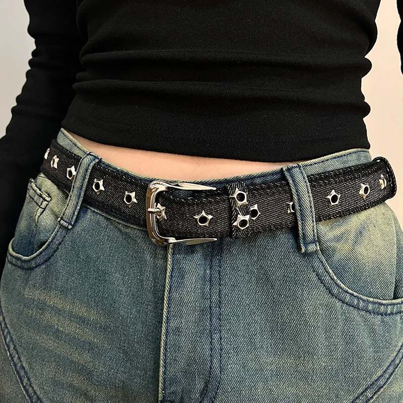 Canvas Belts with Needle Buckle Leather Belts for Women ladies Trendy Simple Versatile Korean-Style Denim Waistband Decoration