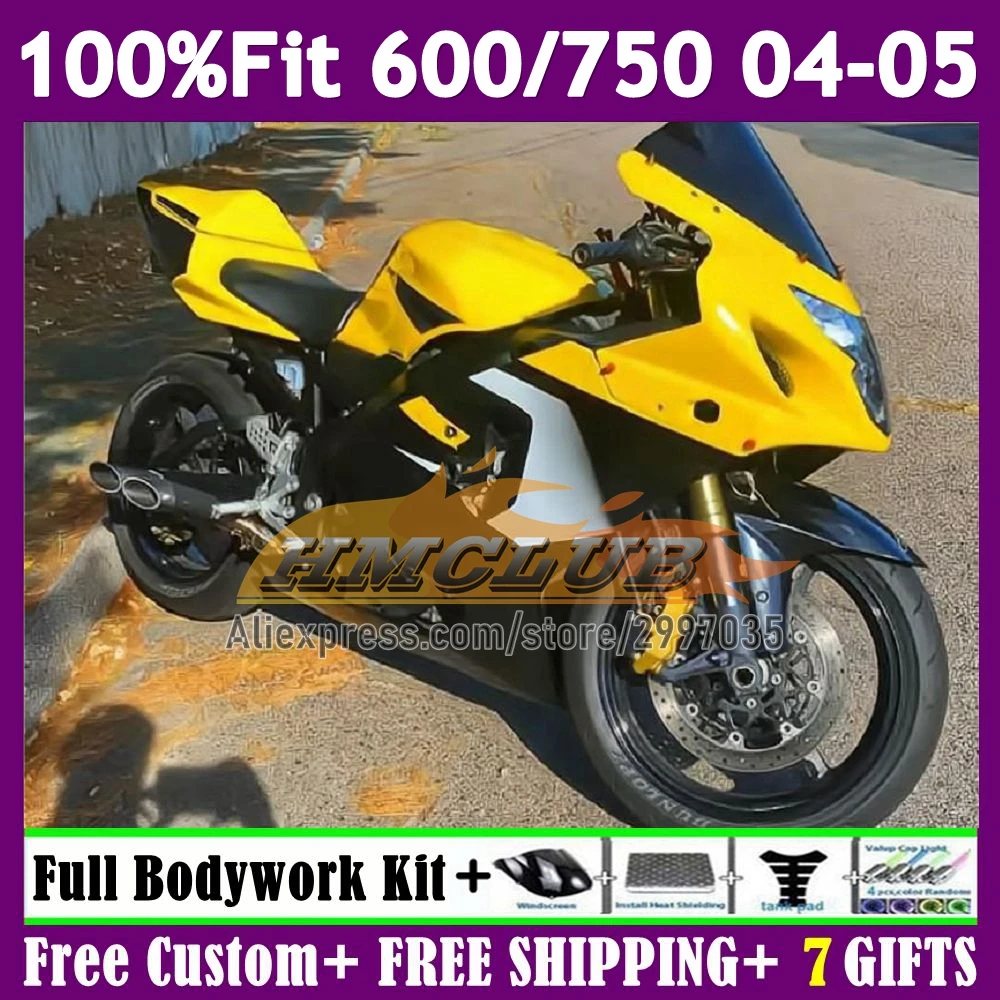 Injection OEM For SUZUKI yellow blk GSXR 750 600 CC 600CC GSXR-600 K4 53No.141 GSXR750 GSXR600 2004 2005 GSXR-750 04 05 Fairing