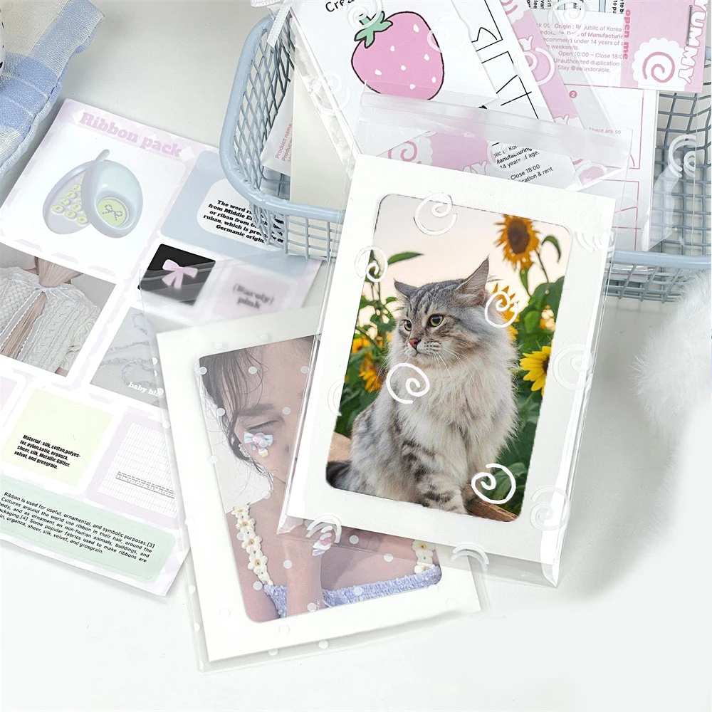 50pcs/pack Self-adhesive Opp Bag Packaging Bag Cookie Bag Card Cover Protect Photocard Holder Self Sealing Bag Gift Storage Bag