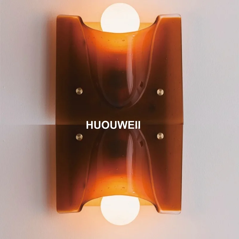 Single-head Wall Light Green Retro Living Room Background Wall Stairs Lamp LED Colorful Bedroom Bedside Lamp