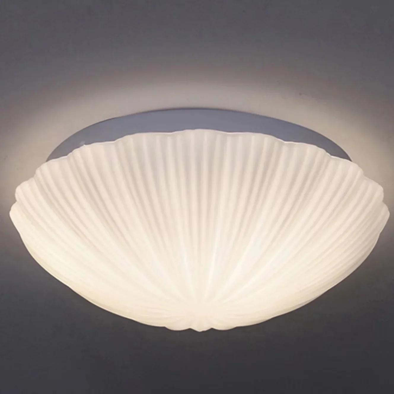 D27/35 Home Deco Shell Shape E27Bulb/LED Light Fixture Ceiling Minimalist Romantic Bedroom White Glass Conch  Lamp