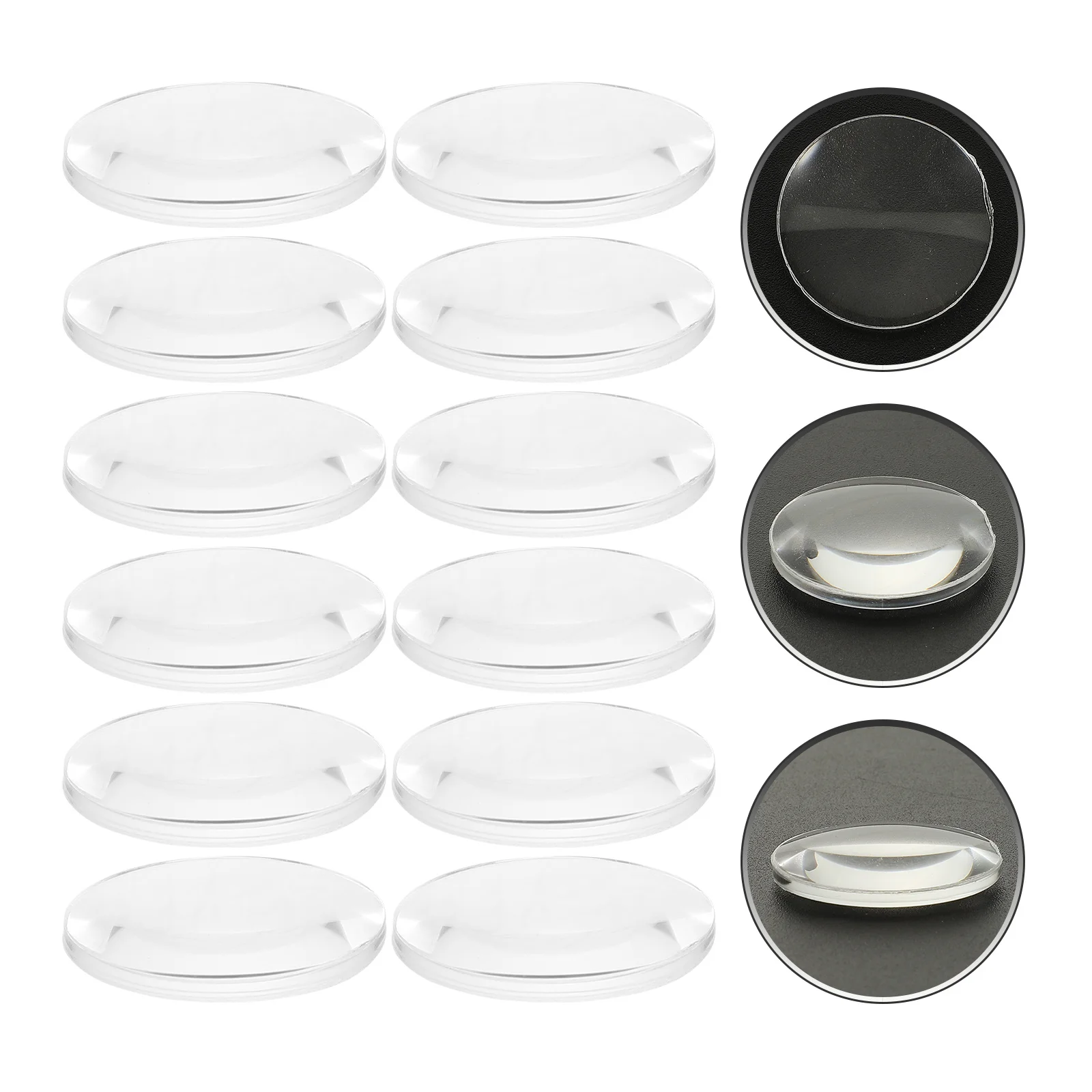 

60Pcs Clear Optical Convex Lenses Professional Physics Teaching Supplies for Science Experiments Laboratory Learning