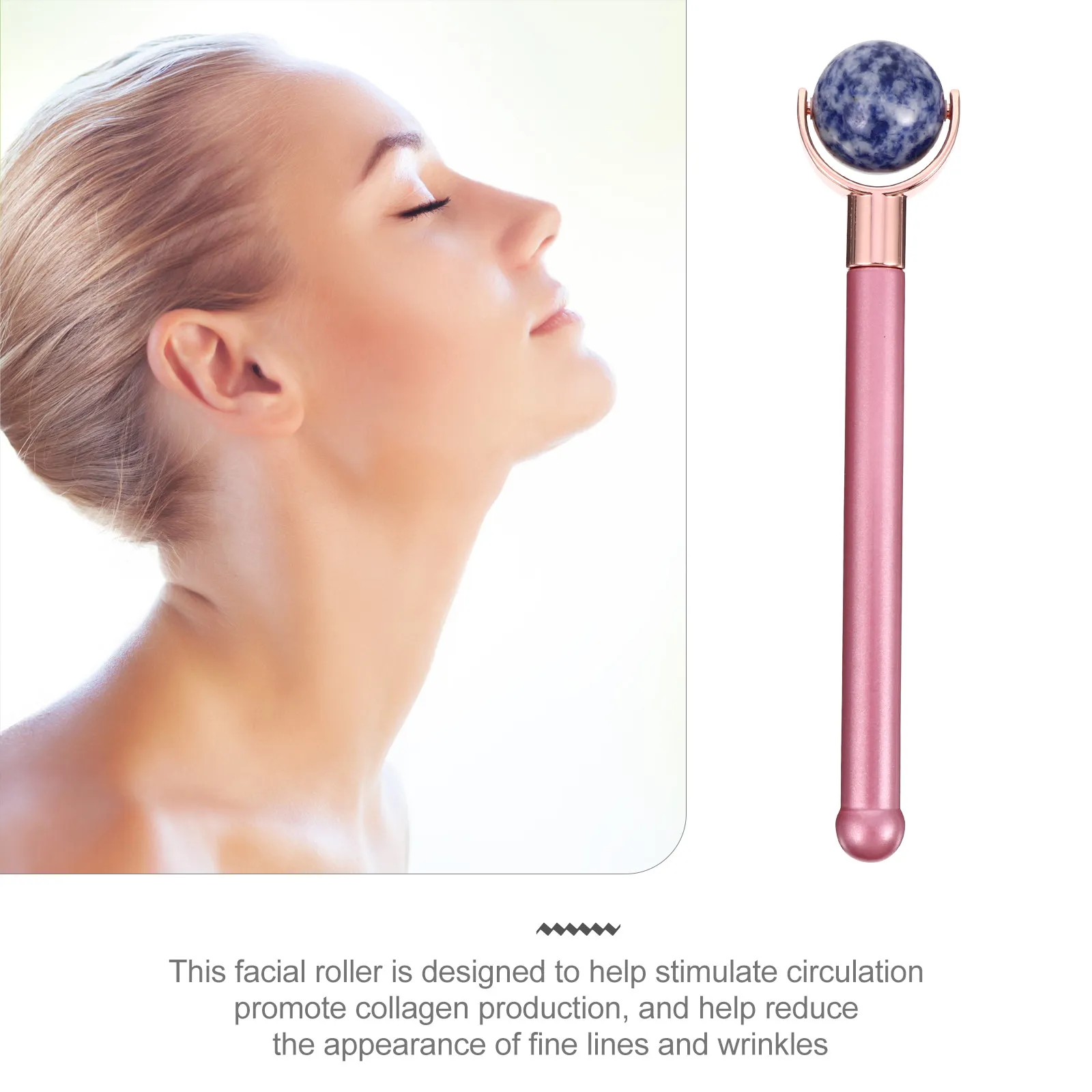 

Face Massage Roller Jade Beauty Tool Portable Skin Care Massager for Facial Blood Circulation Anti Aging Spa Acupuncture Clinic
