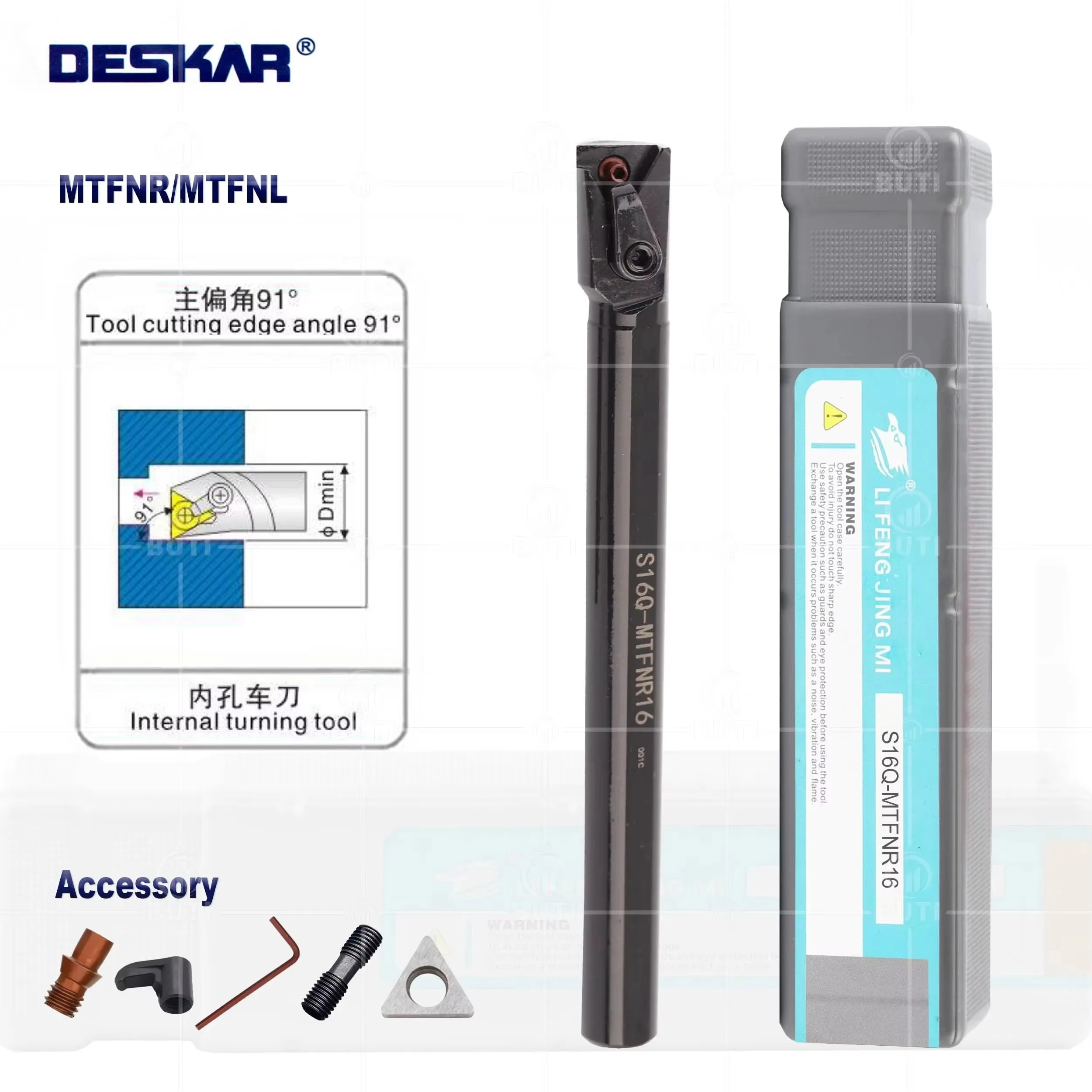 DESKAR 100% Original S16Q S20R S25S MTFNR16 MTFNL16 Numerical Control Lathe Inner Hole Turning Tool Holder Cutting Tool MTFNR/L