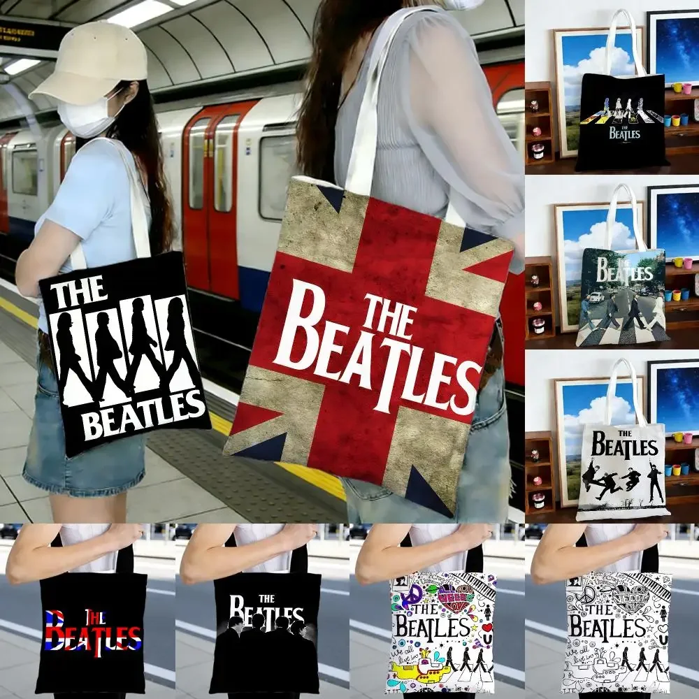 classic band T-The Beatles Storage Bags Printed Series Shoulder Bag Portable Daily Lightweight Tote Bag