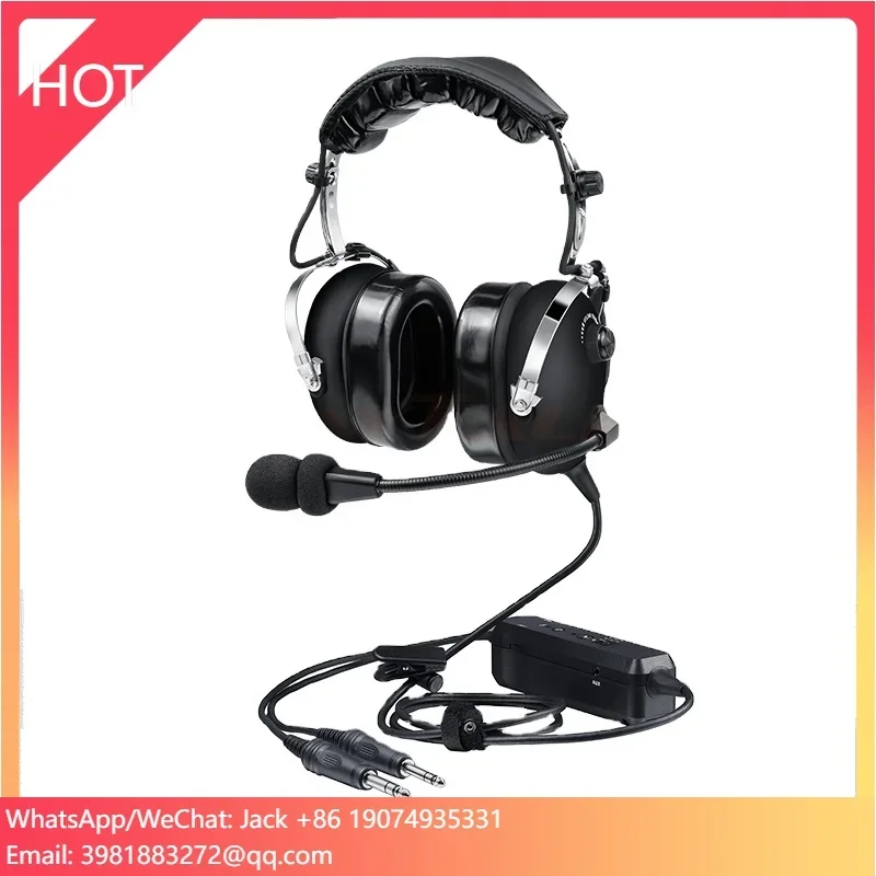 ANRアクティブノイズリダクション機能付きオーバーイヤー航空ヘッドセット、パイロット用Bluetooth防水機能搭載、FCC認証済み