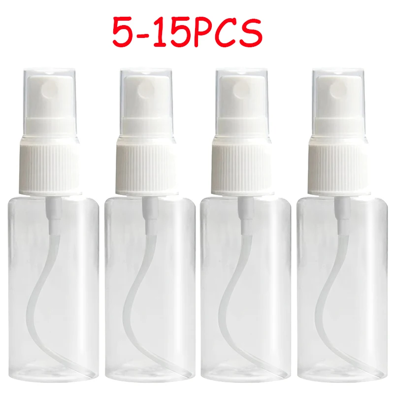 5-15Pcs Refillable Bottles Travel Transparent Plastic Perfume Atomizer Empty 30ml Small Spray Bottle Cleaning Makeup Bottles