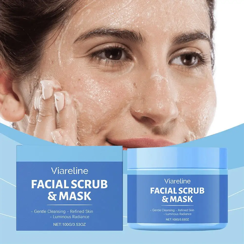 

Blue Facial Scrub Deep Clean Removing Dead Skin Brightening Exfoliating Scrubber Lighten Purifying Face Removing Dead Skin