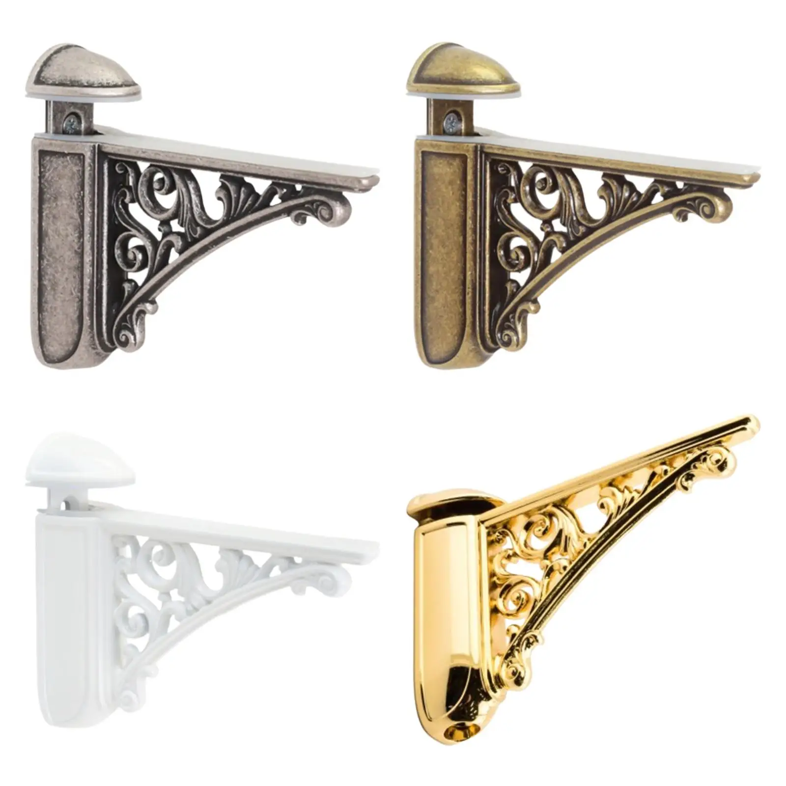 

Glass Shelf Bracket Replacement Baroque Heavy Duty Hardware Decorative Support Wall Mounted Adjustable for Bathroom Kitchen Home