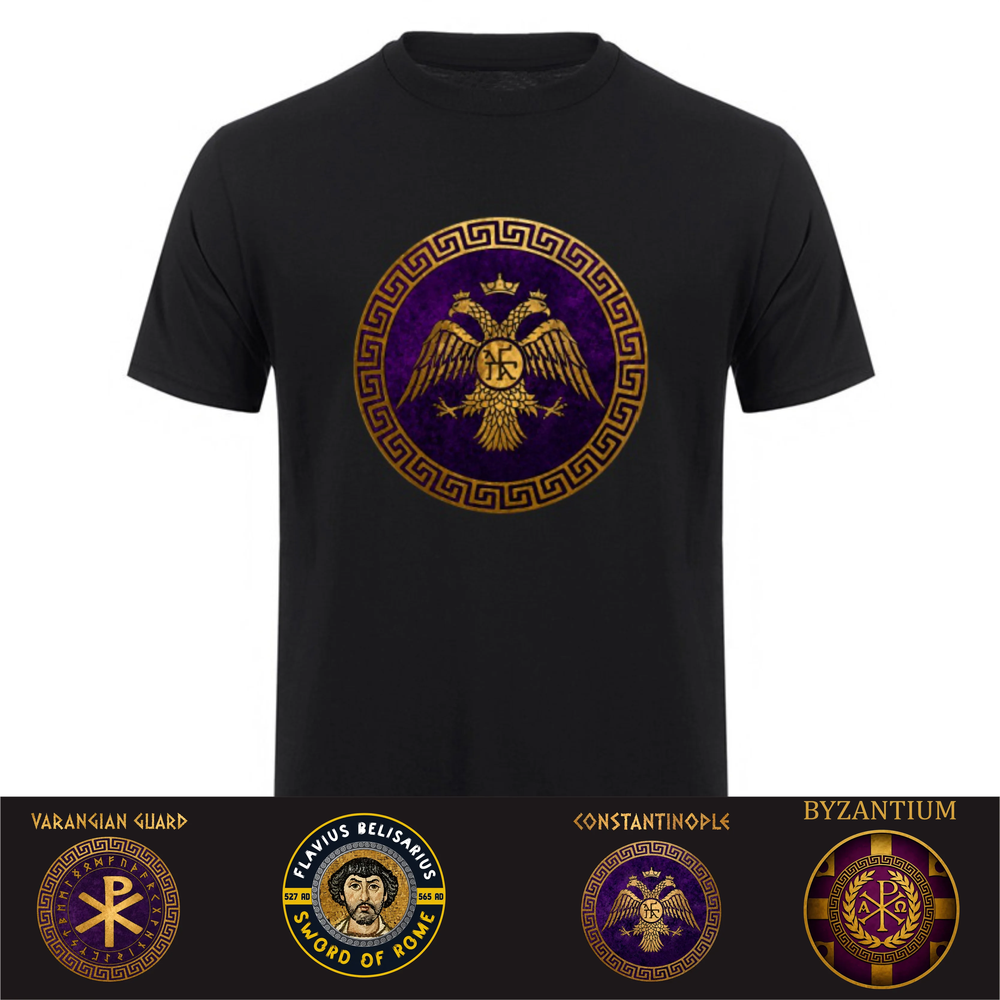 Byzantine Empire T-Shirt Short Sleeve Cotton Men Women Casual Byzantium Symbol Of Constantinople T Shirt HJ-099