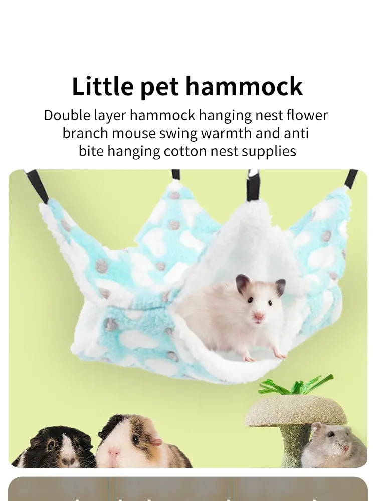 Hamster Hängematte Kleine Haustier Hängen Bett Doppel Warme Verdickte Honeybug Fliegende Eichhörnchen Meerschweinchen Hängematte Haustier Käfig Zubehör – Detail 1