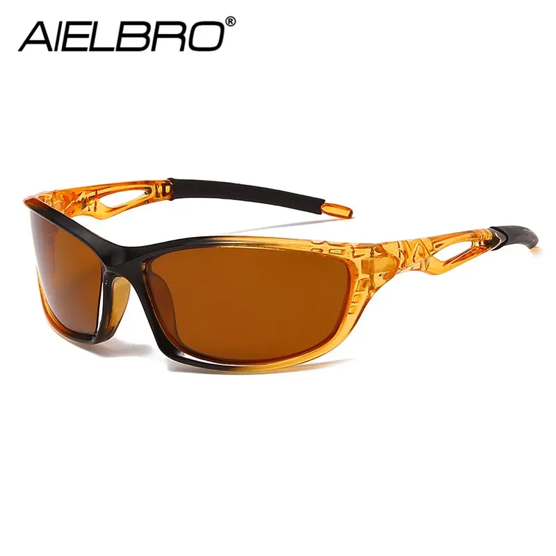 AIELBRO Bicycle Sunglasses Polarized Cycling Sunglasses Outdoor Sports Windproof Man Cycling Glasses For Bicycle oculos ciclismo