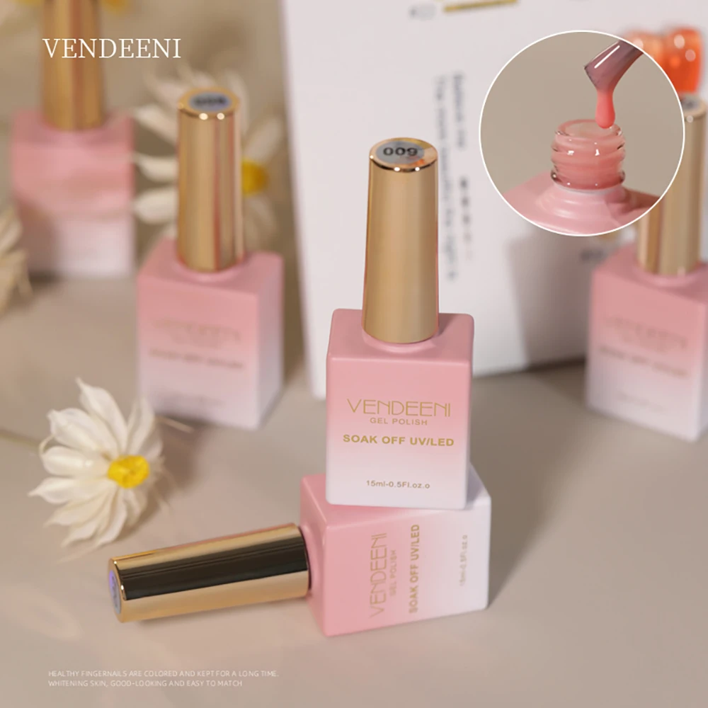Vendeeni 9 Farben Sunglow Cat Eye Gel Nagellack Magnetischer UV Soak-Off Gel Lack Rosy Clouds Light Nail Art Gel Lack 15ml – Detail 11