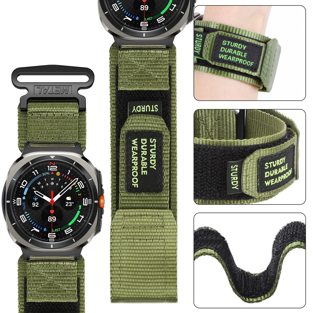 Nylon Camouflage Strap for Samsung Galaxy Watch 7 Ultra 47mm Band Sport Bracelet Watchband For Samsung Galaxy Ultra Accessories