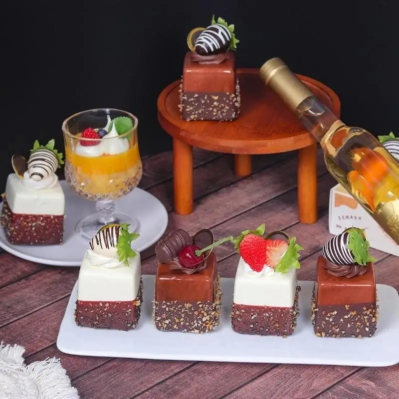 1Pcs Professional Simulation Cake Model Artificial Fruit Cake Biscuit Fake Food Decor Photography Props Tea Table Decoration