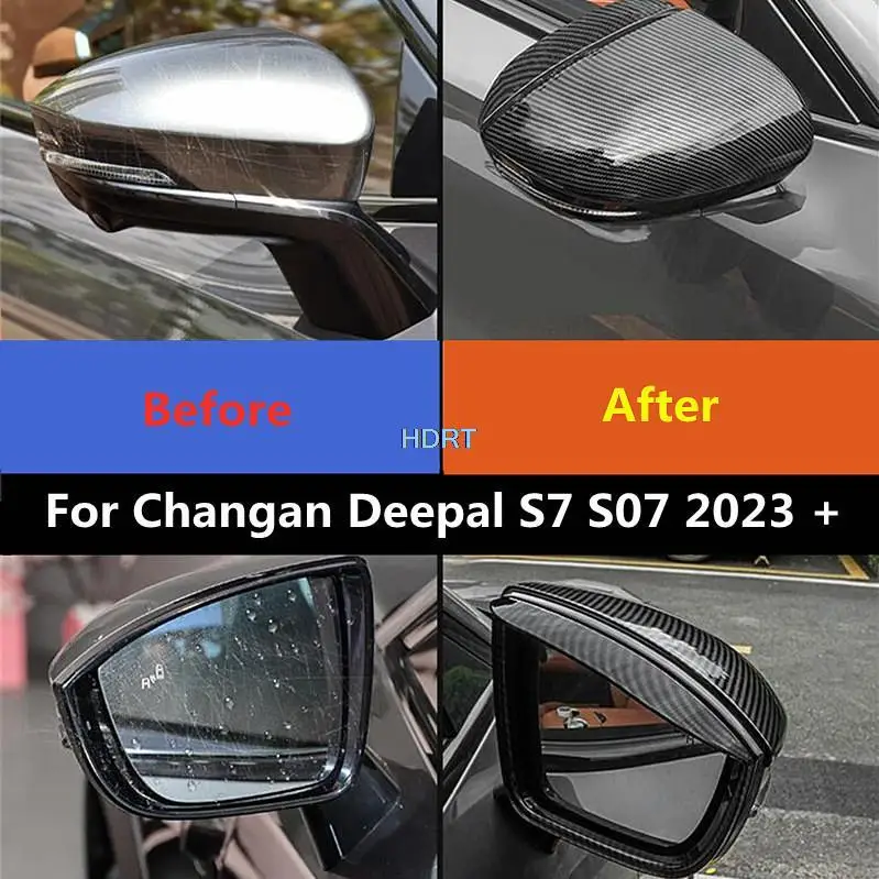 

Car Styling Rearview Mirror Cover Rear View Mirror Rain Eyebrow Accessories Exterior Sticker For Changan Deepal S7 S07 2023 +