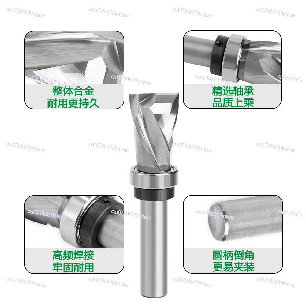 Double Helix Bearing Profiling Integral Alloy Woodworking Profiling Milling Cutter Engraving Machine Use Tool 1/2 Shank 12 Shank